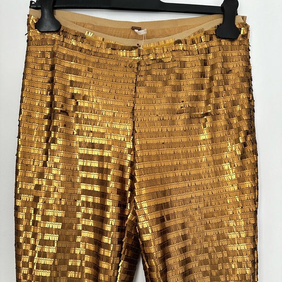 Free People Party Flare Sequin Pants is Bronze Gold - Picture 10 of 11
